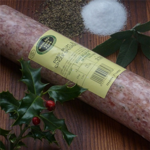 Pork, plum and ginger sausage meat